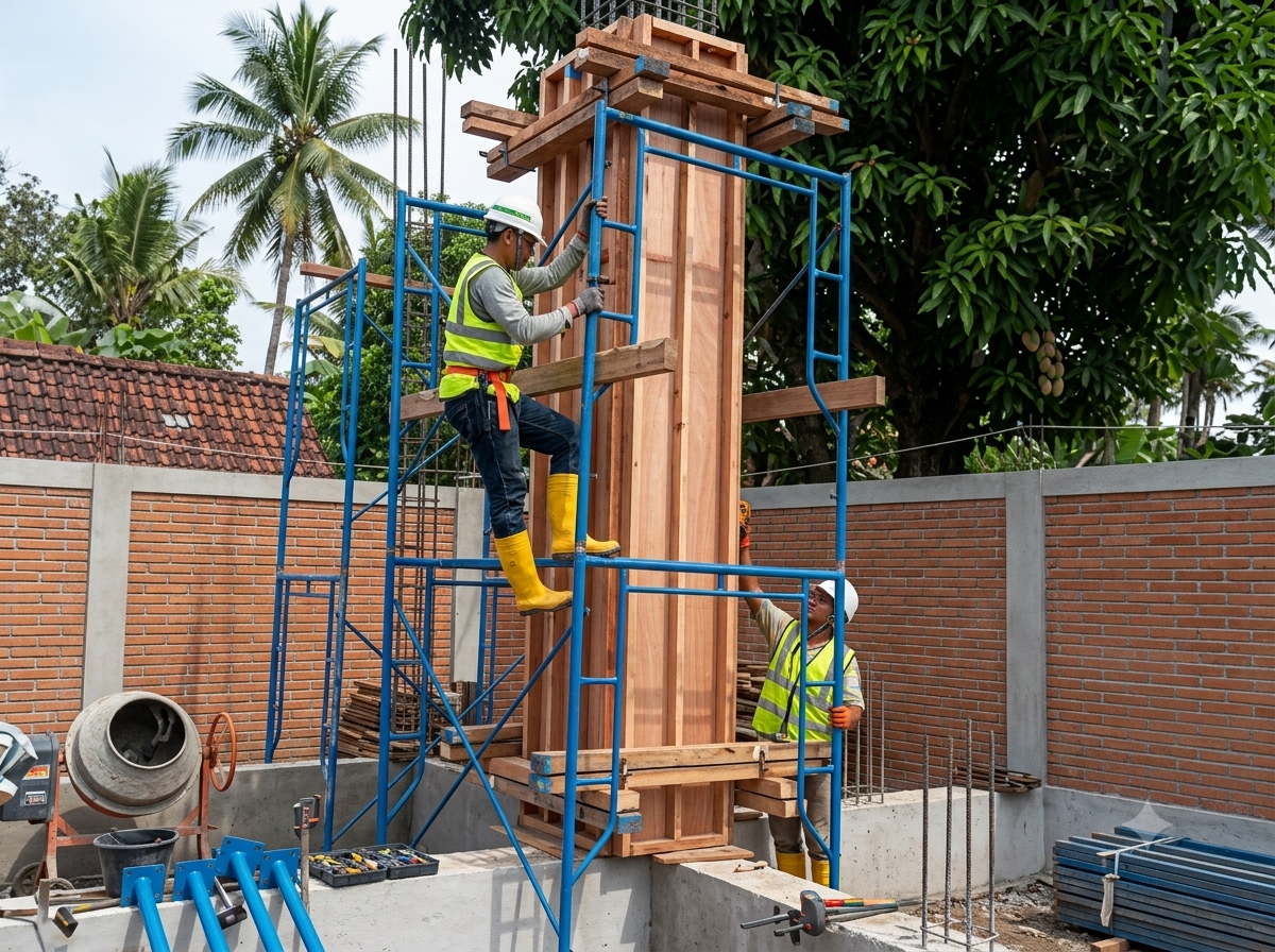 Cara Membuat Kolom Tegak Vertikal dalam Pekerjaan Konstruksi
